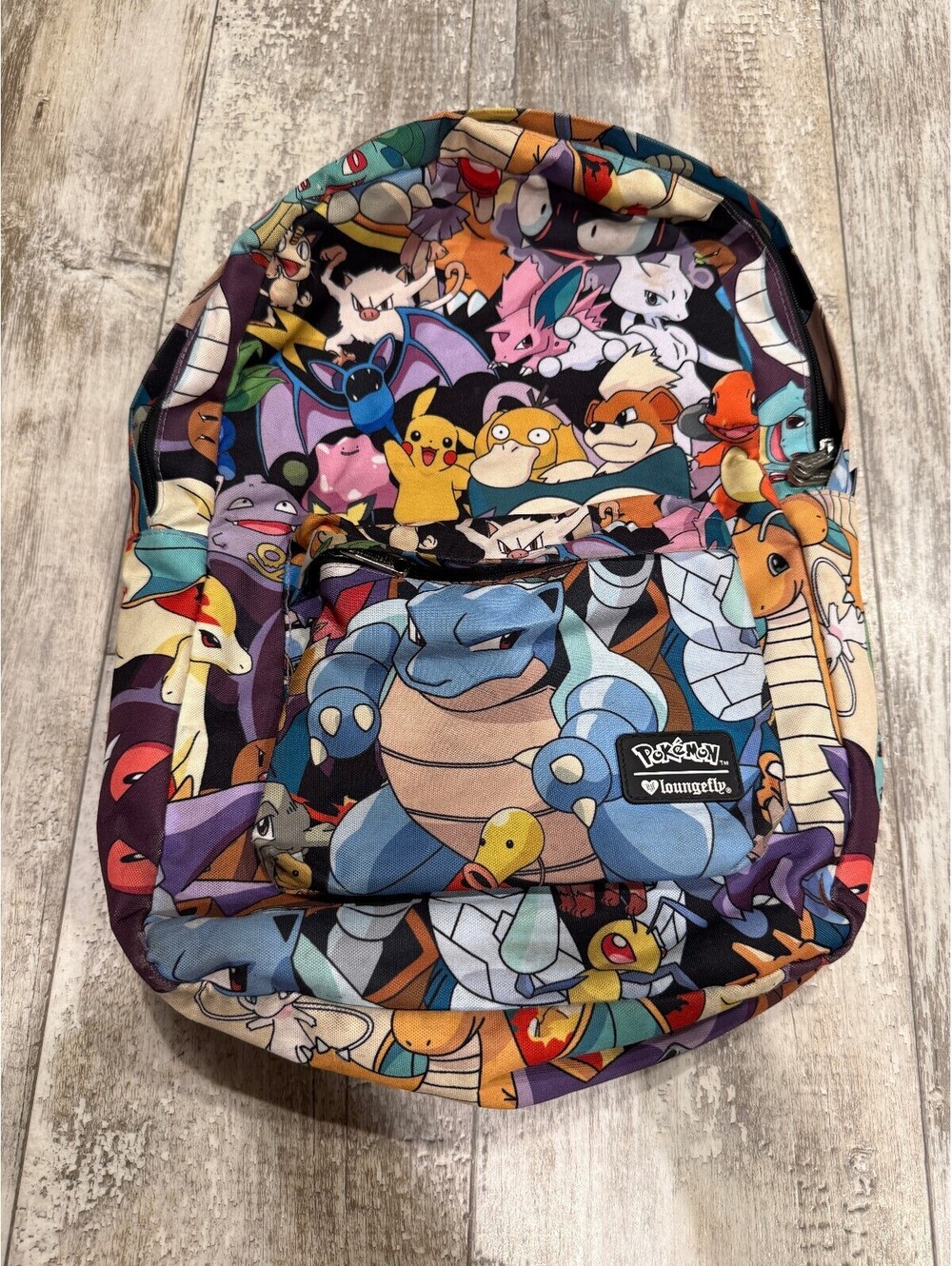 Loungefly Pokemon Allover Character Backpack Pikachu Blastoise